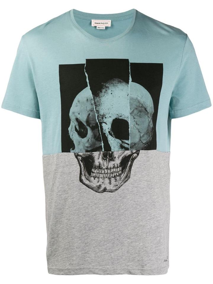 Alexander Mcqueen Skull Print T-shirt - Blue