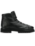 Santoni Pebbled Hi Top Sneaker Boots - Black