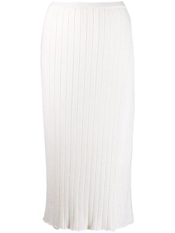 Le 17 Septembre Ribbed-knit Midi Skirt - White