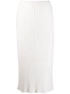 Le 17 Septembre Ribbed-knit Midi Skirt - White