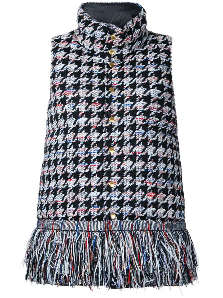 Coohem Houndstooth Tweed Down Vest - Black