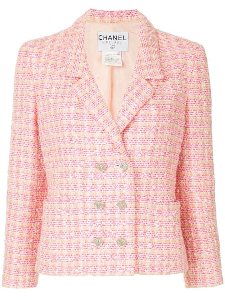 Chanel Pre-owned Long Sleeve Tweed Jacket - Pink