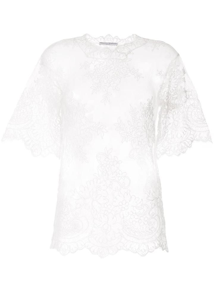 Ermanno Scervino Ss Lace Top 70%vi 30%pa - White