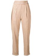 Romeo Gigli Pre-owned 1990's Striped Trousers - Brown