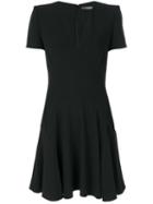 Alexander Mcqueen - V-neck Dress - Women - Silk/acetate/viscose - 46, Black, Silk/acetate/viscose