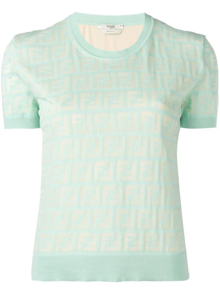 Fendi Ff Jersey Top - Green