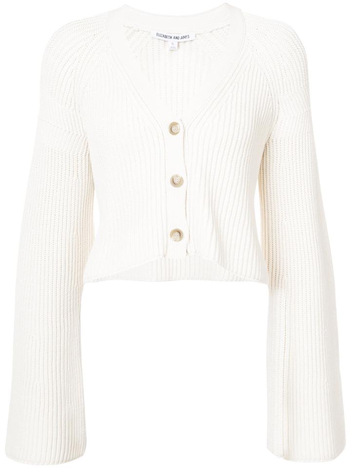 Elizabeth And James Ribbed Wide Sleeve Sweater - White
