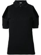 Dust - Cold Shoulder Polo Shirt - Women - Cotton - L, Black, Cotton