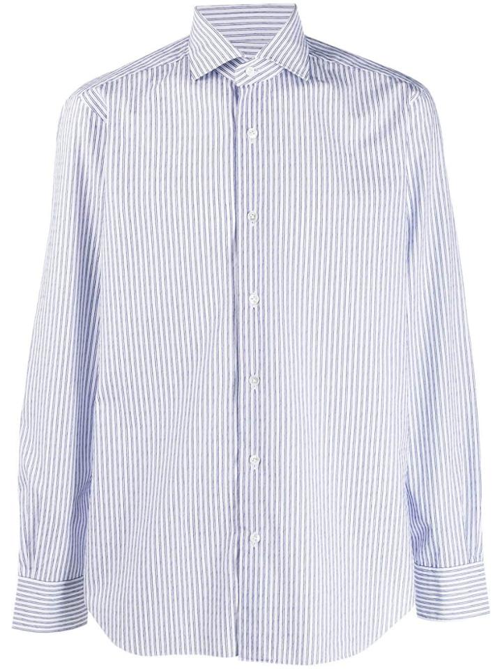 Barba Striped Long-sleeve Shirt - White