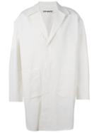 Off-white Back Print Coat, Men's, Size: Small, White, Cotton