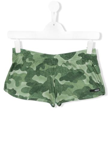Rrd Kids - Camo Shorts - Kids - Elastodiene/polyester - 16 Yrs, Green