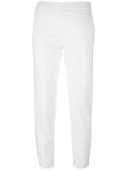 Blumarine Fitted Cropped Pants, Size: 50, White, Cotton/polyamide/spandex/elastane/viscose