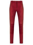 Reinaldo Lourenço - Leather Skinny Trousers - Women - Goat Skin - 40, Red, Goat Skin