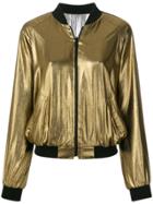 Barbara Bui Zipped Metallic Bomber Jacket