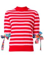Msgm Striped Short Sleeved Jumper - Red