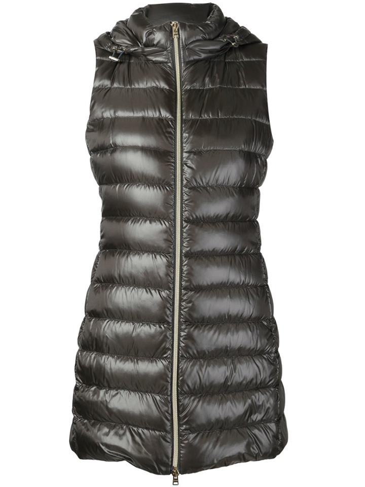 Herno Padded Long Gilet - Grey