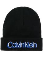 Calvin Klein Logo Print Beanie - Black
