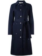 Courrèges Single Breasted Coat, Women's, Size: 38, Blue, Cotton