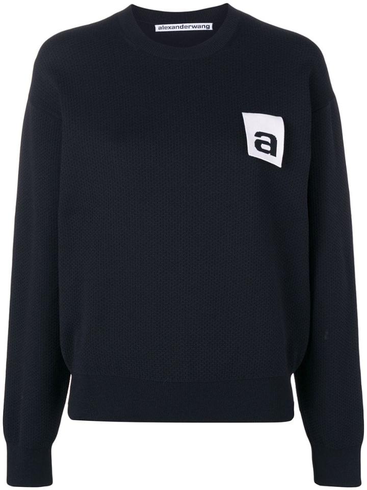 Alexander Wang Contrast Logo Sweatshirt - Black