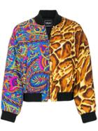 Versace Pre-owned Mixed Print Padded Bomber Jacket - Yellow