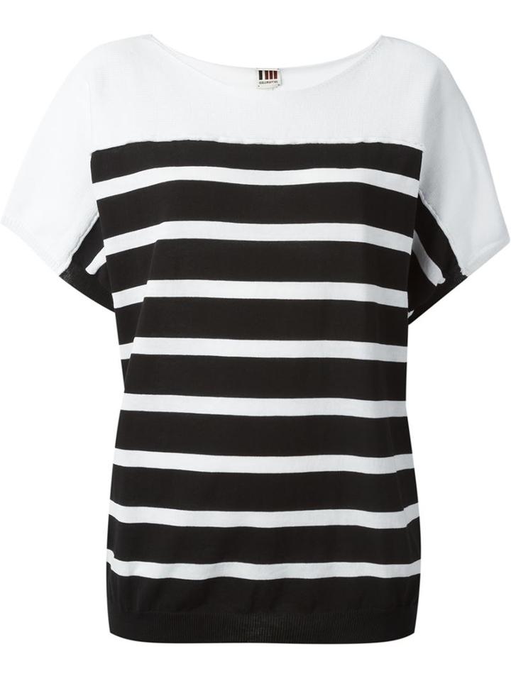 I'm Isola Marras Striped Knit Top, Women's, Size: Medium, White, Cotton