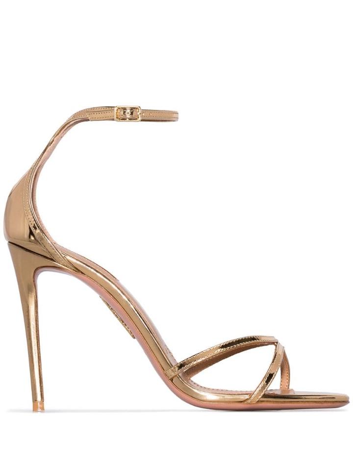 Aquazzura Purist 105mm Sandals - Gold