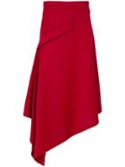 J.w.anderson - Asymmetric Midi Skirt - Women - Polyester - 8, Red, Polyester