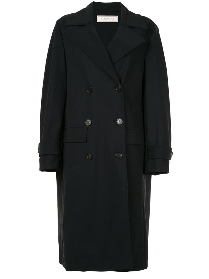 Nina Ricci Classic Double-breasted Coat - Black