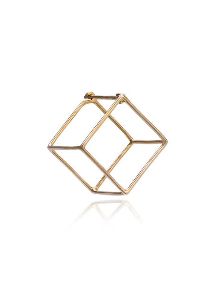 Shihara 10mm Square Earring - Metallic