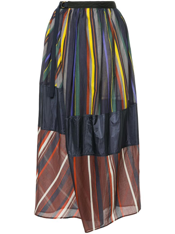 Kolor Striped Wrap Maxi Skirt - Blue