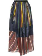 Kolor Striped Wrap Maxi Skirt - Blue