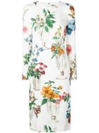 Dolce & Gabbana Floral Long Sleeved Dress - Neutrals