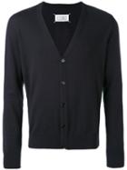 Maison Margiela - Knitted Cardigan - Men - Cotton/leather/wool - L, Blue, Cotton/leather/wool