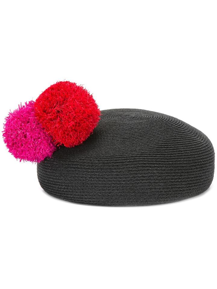 Eugenia Kim Coco Pompom Beret - Black