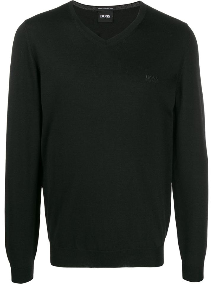 Boss Hugo Boss Relaxed-fit V-neck Jumper - Black