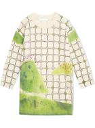 Burberry Kids Teen Flower Hill Print Cashmere Sweater Dress - Neutrals