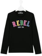 Dsquared2 Kids Rebel Embroidered T-shirt, Girl's, Size: 14 Yrs, Black