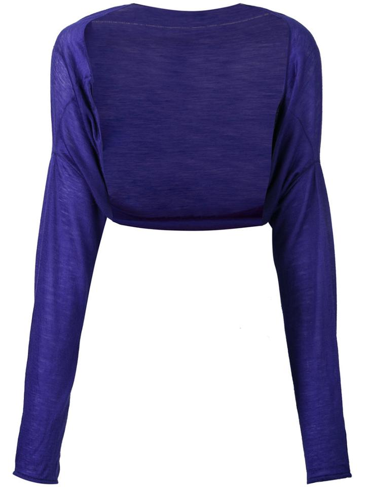 Aviù Cropped Cardigan, Women's, Blue, Cashmere