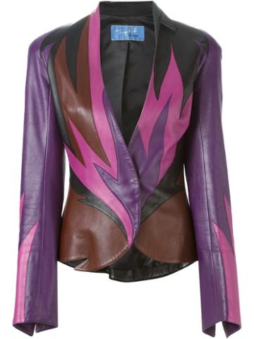 Thierry Mugler Vintage Flame Leather Jacket, Women's, Size: Small, Purple