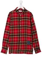 Paolo Pecora Kids Teen White-out Checked Shirt - Red
