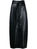 Nanushka Arfen Vegan Leather Belted Skirt - Black