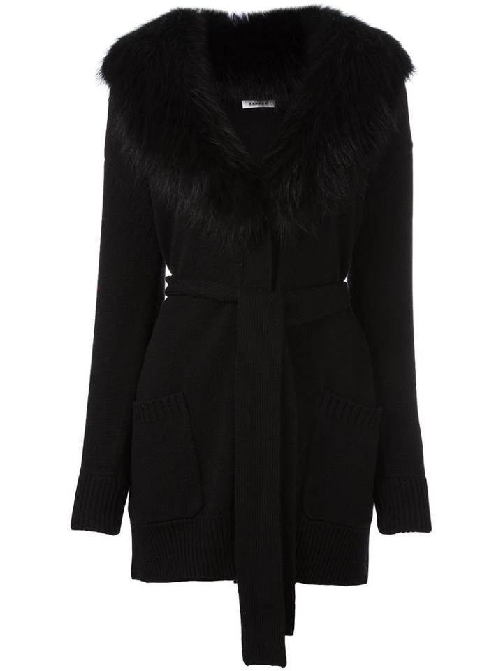 P.a.r.o.s.h. Belted Cardi-coat, Women's, Size: Small, Black, Cotton