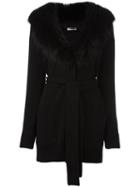P.a.r.o.s.h. Belted Cardi-coat, Women's, Size: Small, Black, Cotton