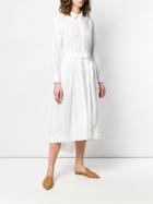 Antonelli Belted Shirt Dress - White
