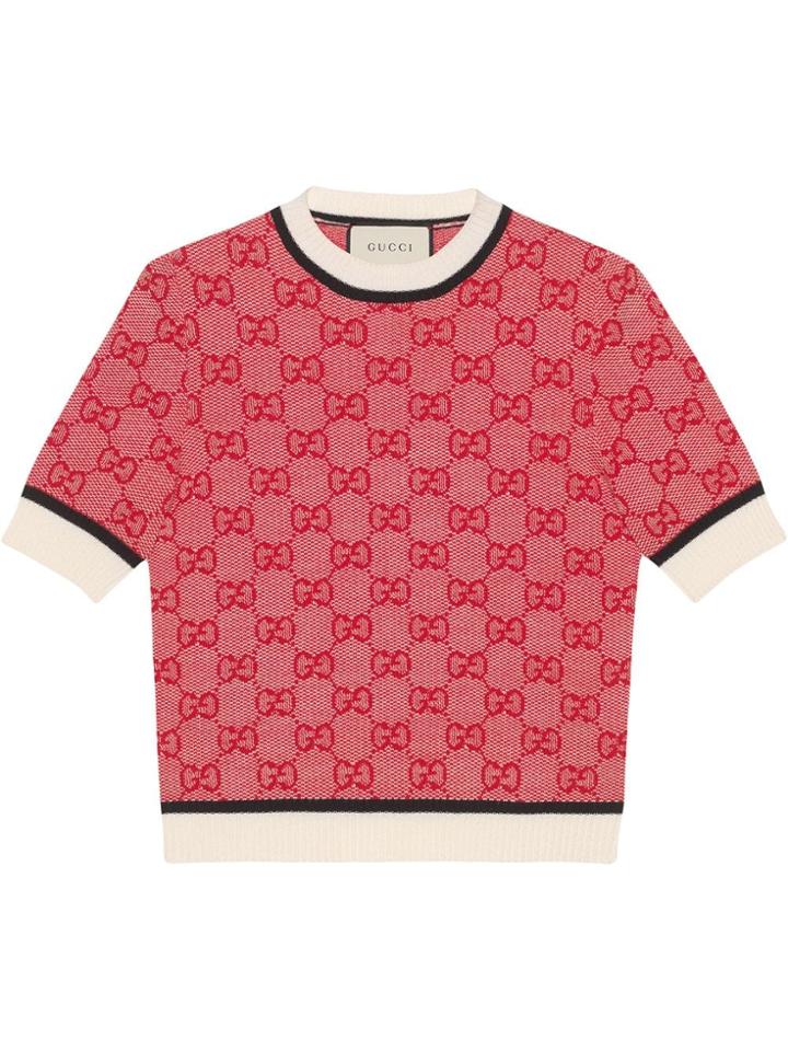 Gucci Gg Knit Top - Red