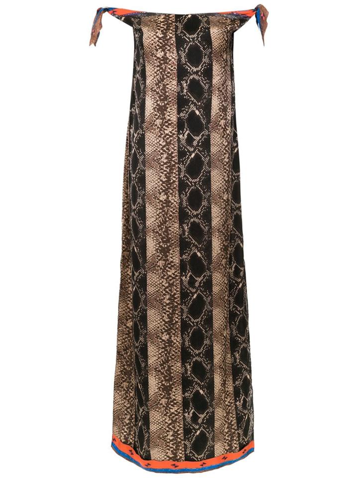 Amir Slama Off The Shoulder Long Dress - Brown