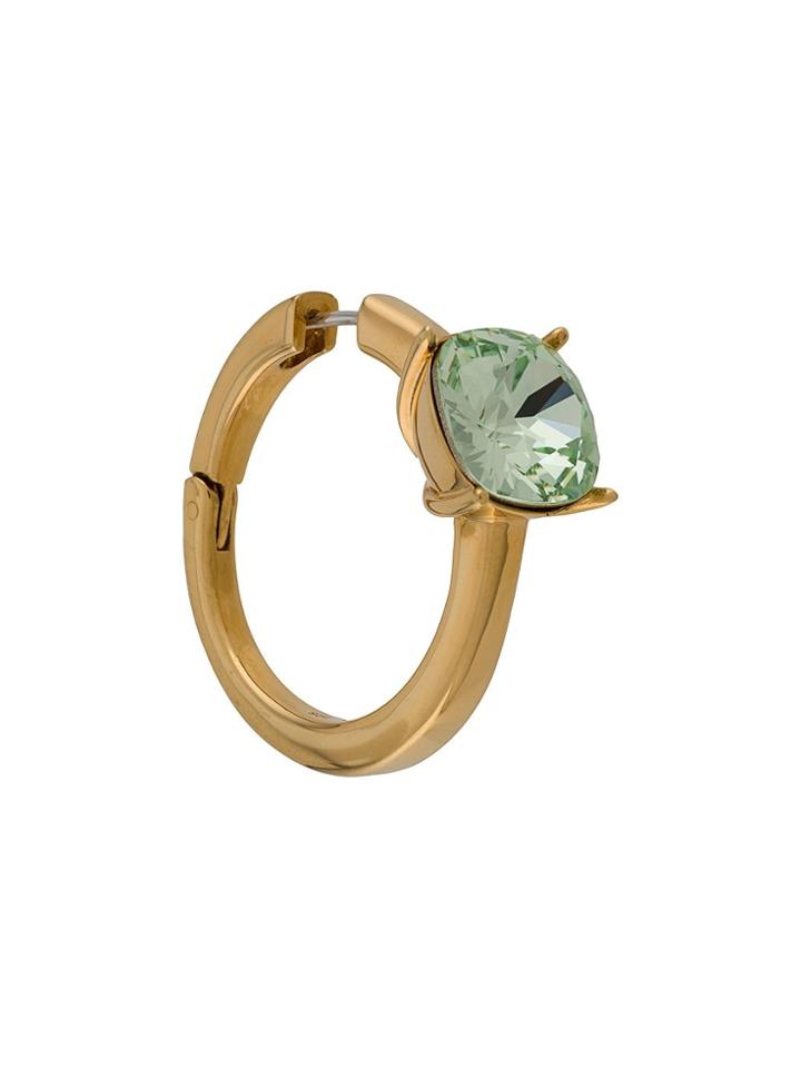 Ambush Green Stone Hoop Earring - Gold