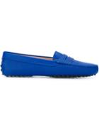 Tod S Classic Penny Loafers, Women's, Size: 39.5, Blue, Leather/rubber