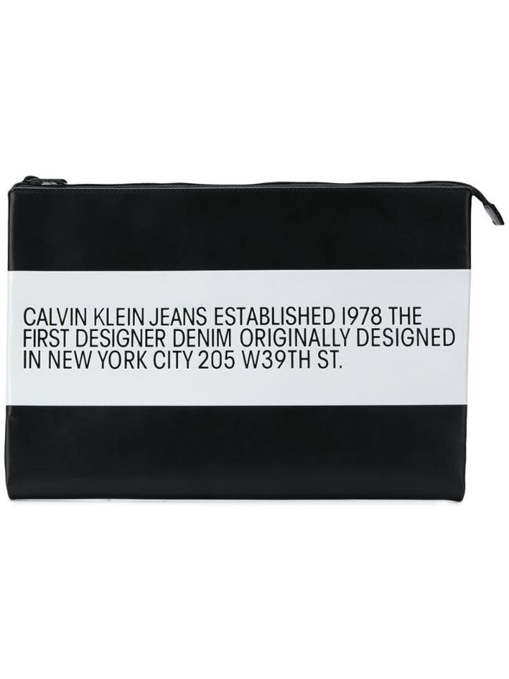 Calvin Klein Jeans Est. 1978 Logo Striped Pouch - Black