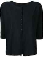 Album Di Famiglia - Button Top - Women - Cotton/spandex/elastane - One Size, Black, Cotton/spandex/elastane
